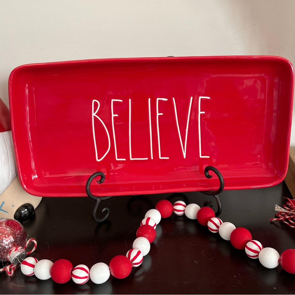 Rae Dunn BELIEVE platter
